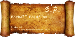 Borkó Palóma névjegykártya